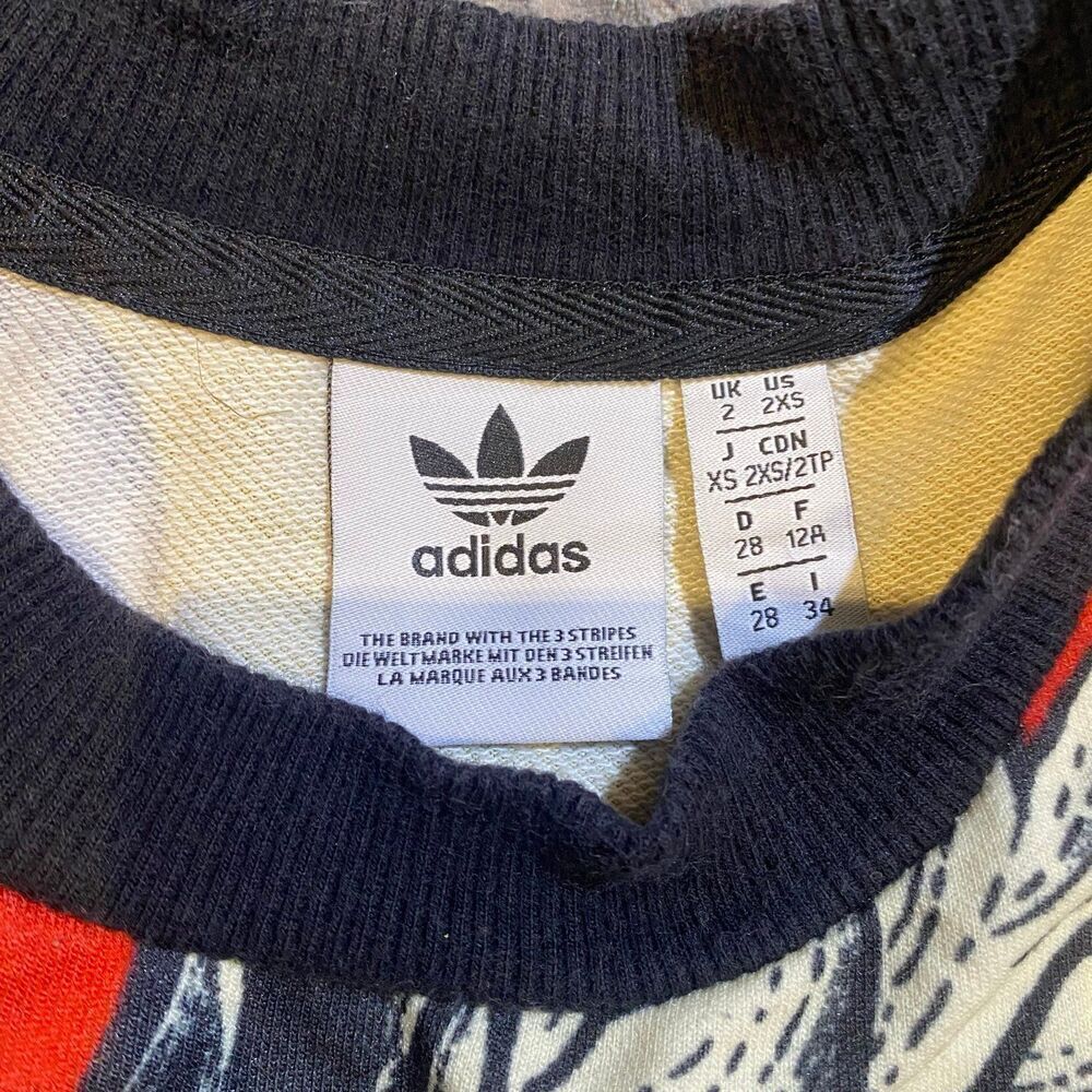 Adidas X Farm Pineapple Boyfriend Sweatshirt Size 2XS - Picture 6 of 6